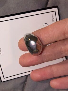 Polished Silver Dome Ring - Contemporary Women's Fashion
